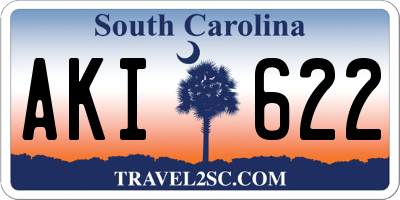SC license plate AKI622