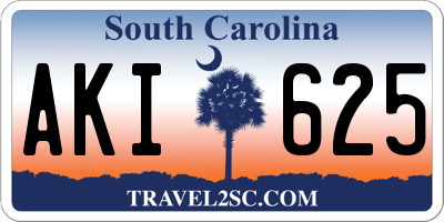 SC license plate AKI625