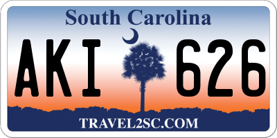 SC license plate AKI626