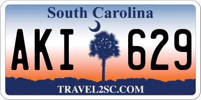 SC license plate AKI629