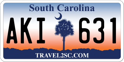 SC license plate AKI631