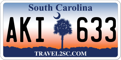 SC license plate AKI633