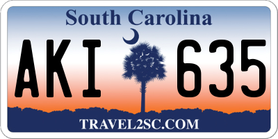 SC license plate AKI635