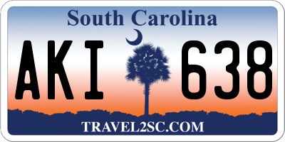 SC license plate AKI638