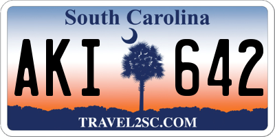 SC license plate AKI642