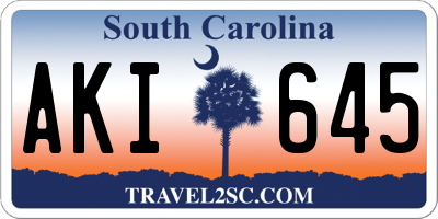 SC license plate AKI645