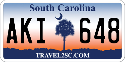 SC license plate AKI648