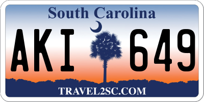SC license plate AKI649