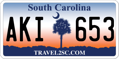 SC license plate AKI653
