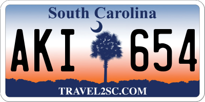 SC license plate AKI654