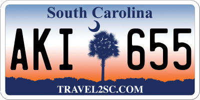 SC license plate AKI655
