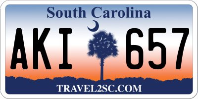 SC license plate AKI657