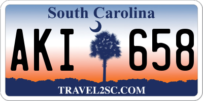 SC license plate AKI658