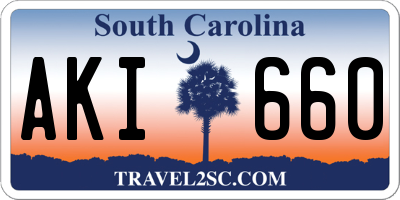 SC license plate AKI660