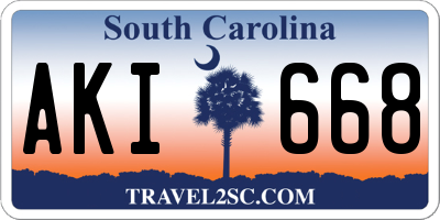 SC license plate AKI668