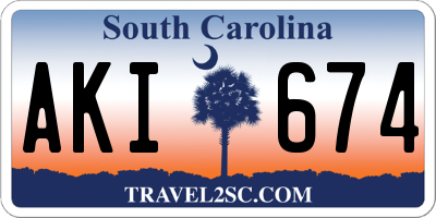 SC license plate AKI674