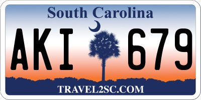 SC license plate AKI679