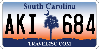 SC license plate AKI684