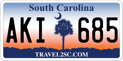 SC license plate AKI685