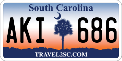 SC license plate AKI686
