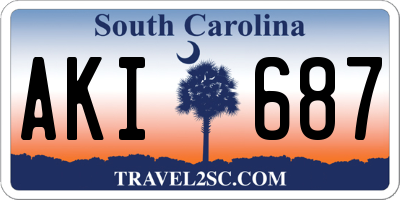 SC license plate AKI687