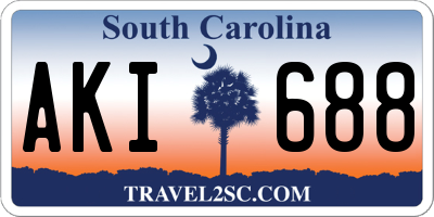 SC license plate AKI688