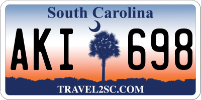 SC license plate AKI698