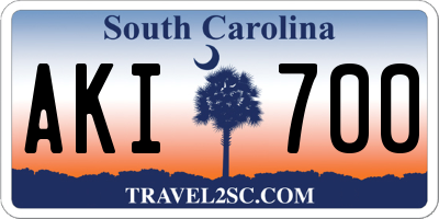 SC license plate AKI700