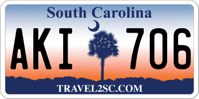SC license plate AKI706
