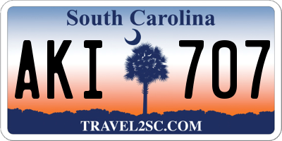 SC license plate AKI707