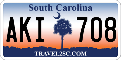 SC license plate AKI708