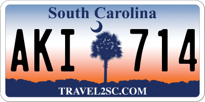 SC license plate AKI714