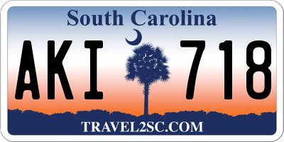 SC license plate AKI718