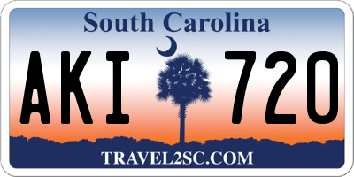 SC license plate AKI720