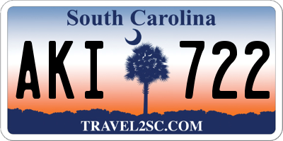 SC license plate AKI722