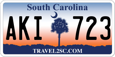 SC license plate AKI723