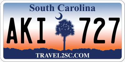 SC license plate AKI727