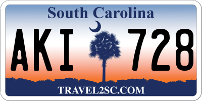 SC license plate AKI728
