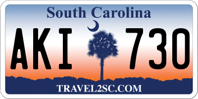 SC license plate AKI730