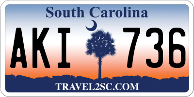 SC license plate AKI736