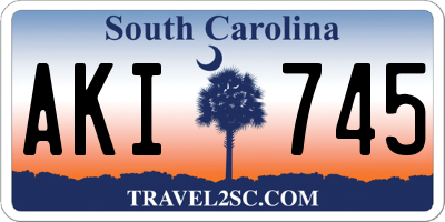 SC license plate AKI745
