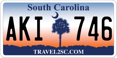 SC license plate AKI746