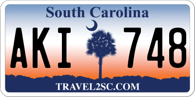 SC license plate AKI748