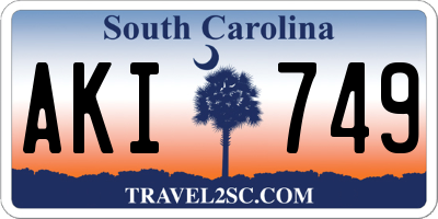 SC license plate AKI749
