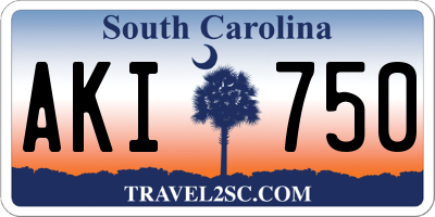 SC license plate AKI750