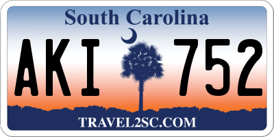 SC license plate AKI752