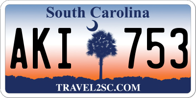 SC license plate AKI753