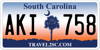 SC license plate AKI758