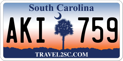 SC license plate AKI759