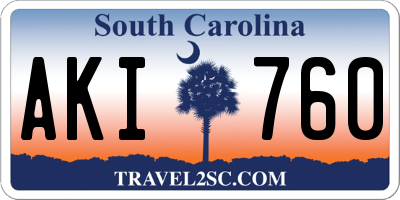 SC license plate AKI760